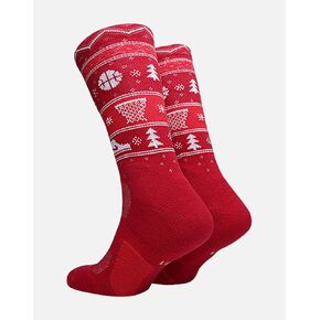 Nike Elite Basketball Christmas Socks Large (Fits Men Size 8-12) Red, White SX7866-687 in Saudi Arabia