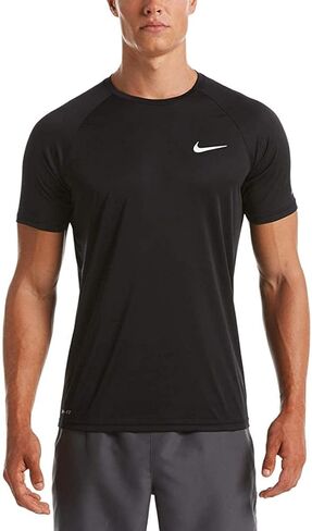 Nike Essential Men's Short-Sleeve Hydroguard Swim Dri-Fit Shirt XL Black in Saudi Arabia