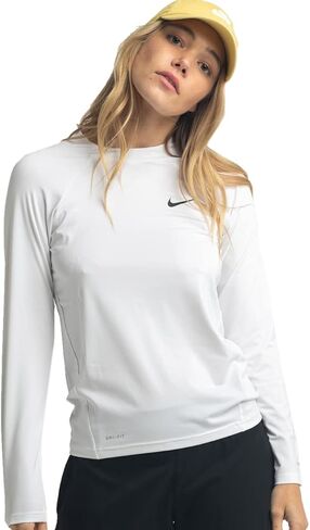 Nike Swim Women's Essential Long Sleeve Hydro Rash Guard Black, باتل بلو, XS in Kuwait