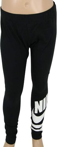 Nike Kids Girl's NSW Graphic Leggings GX 3 (Little Kids/Big Kids) Black/White SM (7-8 Big Kids) in Saudi Arabia
