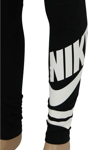 Nike Kids Girl's NSW Graphic Leggings GX 3 (Little Kids/Big Kids) Black/White SM (7-8 Big Kids) in Saudi Arabia