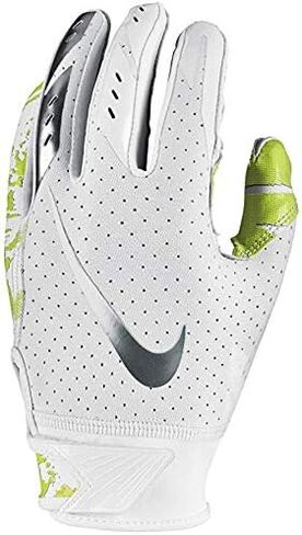 Boy's Nike Vapor Jet 5.0 Football Glove White/Chrome Size Medium in Saudi Arabia