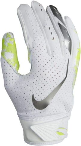 Boy's Nike Vapor Jet 5.0 Football Glove White/Chrome Size Medium in Saudi Arabia