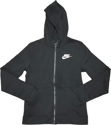 Nike Boys Full-Zip Hooded Jacket Cotton/Polyester Blend CD7401 Black (Large) in Saudi Arabia