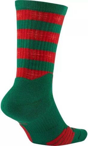 Nike Elite Basketball Christmas Socks Large (Fits Men Size 8-12) Green, Red DA5097-312 in Saudi Arabia