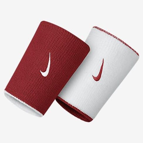 Nike DRIFIT Home & Away DOUBLEWIDE Wristbands- Pack of 2(RED/White) in Saudi Arabia
