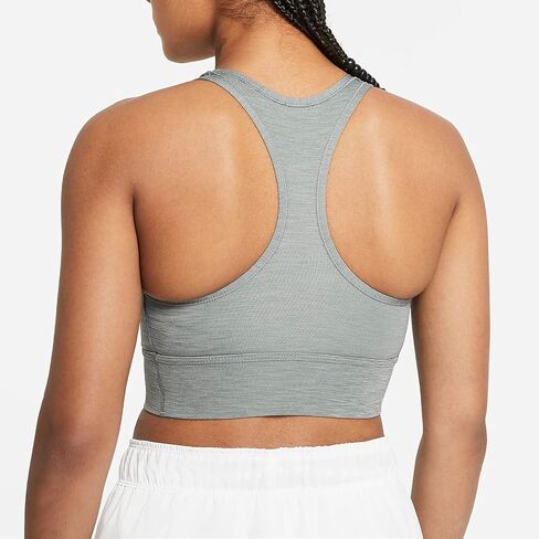 Nike Dri-FIT Swooshedium-SupportPadded Longline Sports Bra (Grey),Medium in Saudi Arabia