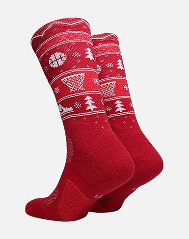 Nike Elite Basketball Christmas Socks Large (Fits Men Size 8-12) Red, White SX7866-687 in Saudi Arabia