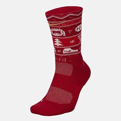 Nike Elite Basketball Christmas Socks Large (Fits Men Size 8-12) Red, White SX7866-687 in Saudi Arabia