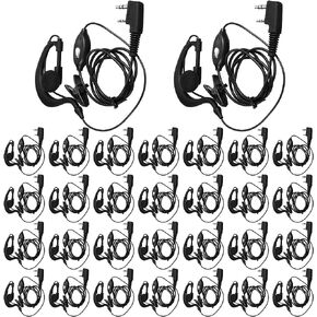 Mimorou 30 Pairs Walkie Talkie Earpiece with Mic 2 Pin Two Way Radio Ear Piece with Microphone Bulk Single Wire Earhook Headset Compatible with Baofeng UV-5R BF-888S Arcshell Retevis H-777 RT21 RT22 in Kuwait