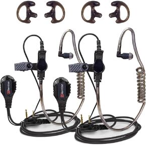 Covert Acoustic Tube Earpiece with Mic for Baofeng UV-5R Walkie Talkies, Surveillance Headset and PTT Compatible with 2 Way Radios Brands Baofeng and Kenwood, Puxing, Wouxun (Black) in Saudi Arabia