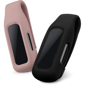 حامل مشبك kwmobile 2X متوافق مع Fitbit Inspire 3 / Inspire 2 / Ace 3 - مجموعة استبدال حامل مشبك - أسود/لافندر in Kuwait