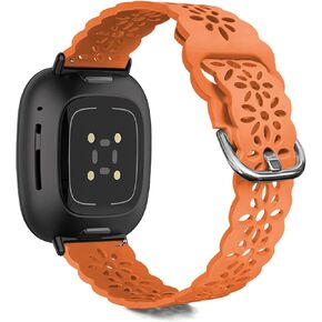 سوار رياضي نحيف من السيليكون الجميل من Ginkgonut متوافق مع Fitbit Sense/Versa 3 / Versa 4 / Sense 2 Bands للنساء، سوار معصم بديل من السيليكون الناعم للنساء in Kuwait