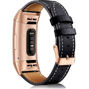 سوار جلدي متوافق مع Fitbit Charge 3/ Charge 4، بديل للأساور الجلدية الأصلية للنساء والرجال in Kuwait