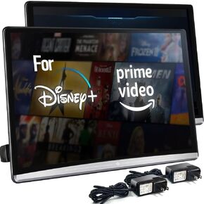 شاشة 13.3 انش 4K مطورة 8 نواة اندرويد 10.0، شاشة لمسند الراس متعددة الوظائف للسيارة تدعم شاشة لمس 1080P وواي فاي وبلوتوث ومنفذ HDMI وراديو اف ام ومشغل فيديو ميرور لينك (2 جيجا رام 16 جيجا روم (قطعتان) in Kuwait