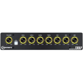 Taramp's TEQ 7 Stereo 7-Band Graphic Equalizer RCA Input 2 Channels HPF and LPF Filters Mute Function Car Audio Mixer Equalizer EQ, Best Control for Car, Boat, Motorcycle - TEQ7 Blue