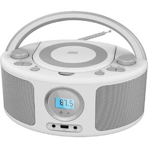 Portable Radio CD Player Boombox with Bluetooth & FM Radio, USB Port, AUX Input, Headphone Jack,Compact CD Player Radio Stereo System,CD-R/CD-RW/MP3 CDs Playback(WTB-771)