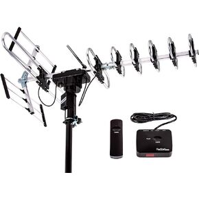 [Newest 2020] Five Star Outdoor Digital Amplified HDTV Antenna - up to 200 Mile Long Range,Directional 360 Degree Rotation,HD 4K 1080P FM Radio, Supports 5 TVs Plus Installation Kit and Mounting Pole in Saudi Arabia