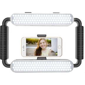 GVM مصباح حلقي LED LT-10S 5600 كلفن لصور السيلفي وجهاز تثبيت الهاتف الذكي للكاميرا والهاتف الذكي والمكياج واعداد اليوتيوب والتقاط الصور الذاتية مع بلوتوث in Kuwait