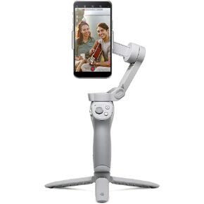 DJI OM 4 - مثبت جيمبال للهواتف الذكية ثلاثي المحاور مع قبضة وحامل ثلاثي القوائم ومثبت جيمبال مثالي لمدونات الفيديو واليوتيوب والفيديو المباشر ومثبت الهاتف المتوافق مع iPhone وAndroid in Kuwait