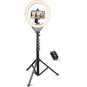 UBeesize 10’’ Ring Light with Tripod, Selfie Ring Light with 62’’ Tripod Stand, Light Ring for Video Recording ＆ Live Streaming(YouTube, Instagram, TIK Tok), Compatible with Phones and Cameras in Saudi Arabia
