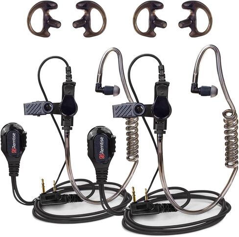 Covert Acoustic Tube Earpiece with Mic for Baofeng UV-5R Walkie Talkies, Surveillance Headset and PTT Compatible with 2 Way Radios Brands Baofeng and Kenwood, Puxing, Wouxun (Black) in Saudi Arabia