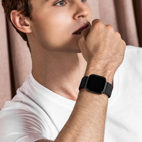 حزام نايلون رياضي مرن من DaQin متوافق مع سوار ساعة Fitbit Versa 2 للنساء والرجال، 5 قطع من سوار المعصم ذو الحلقة المنفردة القابلة للتعديل للساعة الذكية Versa/Versa Lite/SE/Fitbit Versa 2 in Saudi Arabia