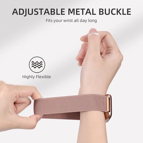 حزام نايلون رياضي مرن من DaQin متوافق مع سوار ساعة Fitbit Versa 2 للنساء والرجال، 5 قطع من سوار المعصم ذو الحلقة المنفردة القابلة للتعديل للساعة الذكية Versa/Versa Lite/SE/Fitbit Versa 2 in Saudi Arabia