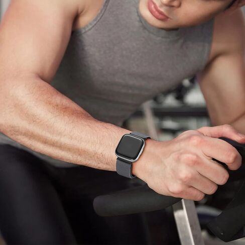 حزام نايلون رياضي مرن من DaQin متوافق مع سوار ساعة Fitbit Versa 2 للنساء والرجال، 5 قطع من سوار المعصم ذو الحلقة المنفردة القابلة للتعديل للساعة الذكية Versa/Versa Lite/SE/Fitbit Versa 2 in Saudi Arabia
