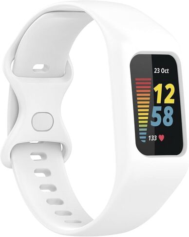 Silicone Sport Band Compatible with Fitbit Charge 6/Charge 5 Band with Case for Soft Silicone Strap with Shatter-Resistant Protective for Charge 5/Charge 4/3 Advanced Fitness Tracker in Saudi Arabia
