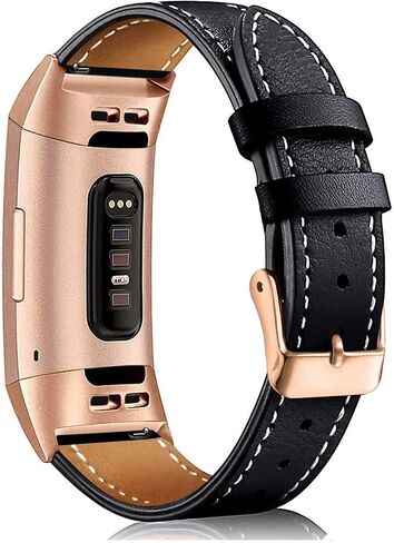 سوار جلدي متوافق مع Fitbit Charge 3/ Charge 4، بديل للأساور الجلدية الأصلية للنساء والرجال in Kuwait