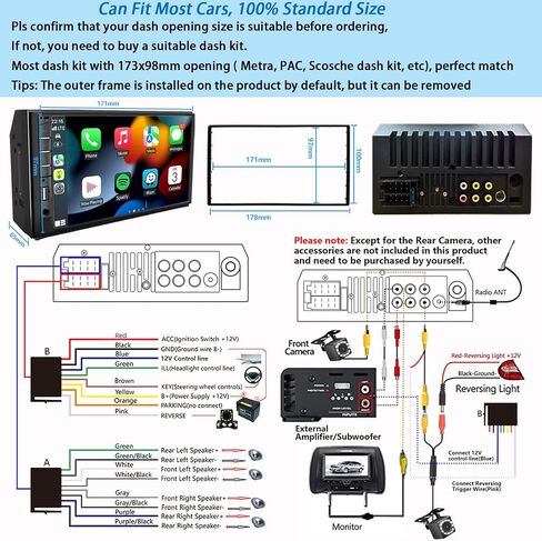 Naifay Car Stereo Double Din Radio with Bluetooth Car Audio Receivers in Kuwait