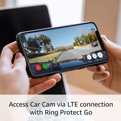 Ring Car Cam - كاميرا أمان للمركبة مزودة بكاميرات عالية الدقة مزدوجة الوجه، وميزة العرض المباشر، والتحدث ثنائي الاتجاه، واكتشاف الإزعاج in Saudi Arabia
