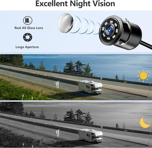 كاميرا احتياطية، كاميرا عكسية للرؤية الخلفية للسيارة BUTOA-X مع شاشة 5 بوصة، رؤية ليلية عالية الدقة مقاومة للماء IP68 وخط توجيه مسار ديناميكي 140 درجة، كاميرا احتياطية للشاحنة/RV/السيارة/البيك اب/سيارات الدفع الرباعي/الشاحنة in Kuwait