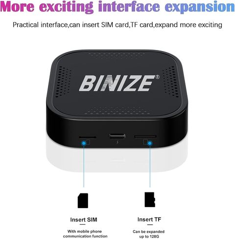 Binize Wireless CarPlay Android AUTO Multimedia Video Box 4G Cellular,4GB+64GB,8Core,Android System,Built-in Navigation,Support SIM&TF Card Bluetooth Only Support Car with OEM Wired CarPlay in Saudi Arabia