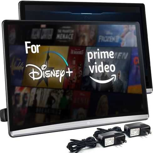 شاشة 13.3 انش 4K مطورة 8 نواة اندرويد 10.0، شاشة لمسند الراس متعددة الوظائف للسيارة تدعم شاشة لمس 1080P وواي فاي وبلوتوث ومنفذ HDMI وراديو اف ام ومشغل فيديو ميرور لينك (2 جيجا رام 16 جيجا روم (قطعتان) in Kuwait