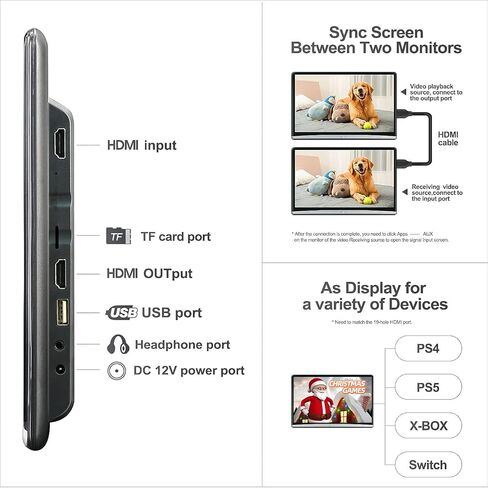 شاشة 13.3 انش 4K مطورة 8 نواة اندرويد 10.0، شاشة لمسند الراس متعددة الوظائف للسيارة تدعم شاشة لمس 1080P وواي فاي وبلوتوث ومنفذ HDMI وراديو اف ام ومشغل فيديو ميرور لينك (2 جيجا رام 16 جيجا روم (قطعتان) in Kuwait