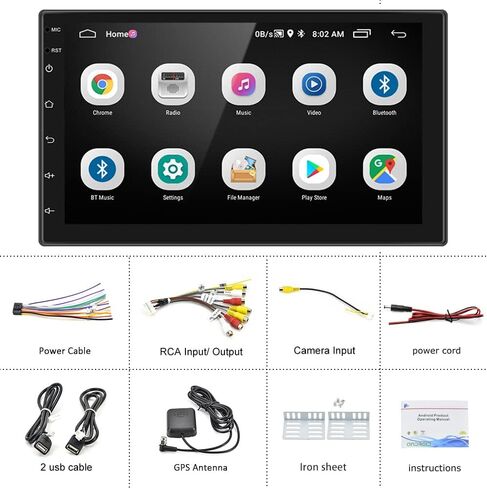 Hikity Double Din Android Car Stereo 7 Inch Touch Screen Car Radio in Dash GPS Navigation Bluetooth FM Radio with Dual USB WiFi Mirror Link for iOS/Android Phones in Kuwait