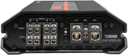 DS18 SXE-1200.4/RD Car Amplifier Stereo Full-Range Class A/B 4-Channel 60x4 RMS @4 OHM 1200 Watts - Powerful and Compact Amp for Speakers in Car Audio System in Kuwait