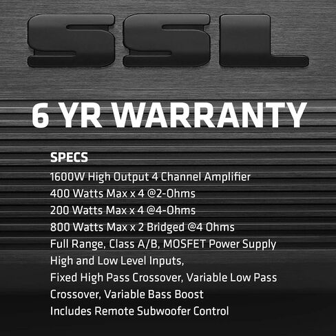 Sound Storm Laboratories CG1202 Charge Series 2 Channel Car Audio Amplifier - 1200 High Output, 2-8 Ohms, High/Low Level Inputs, High/Low Pass Crossover, Bridgeable, Hook Up to Subwoofer for Bass in Saudi Arabia