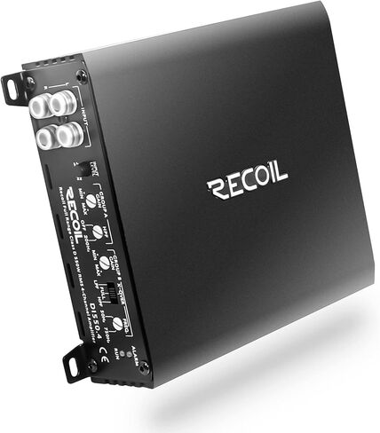 Recoil DI550.4 مضخم صوت السيارة كامل المدى من الفئة D ذو 4 قنوات، طاقة قصوى 1040 واط، مستقر 2-4 أوم، مصدر طاقة Mosfet، قابل للتوصيل in Kuwait