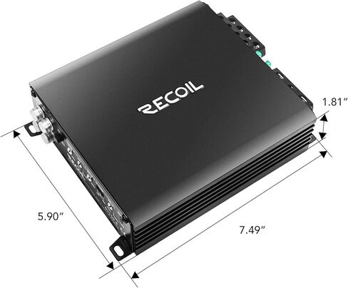 Recoil DI550.4 مضخم صوت السيارة كامل المدى من الفئة D ذو 4 قنوات، طاقة قصوى 1040 واط، مستقر 2-4 أوم، مصدر طاقة Mosfet، قابل للتوصيل in Kuwait