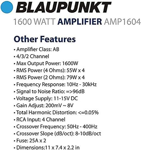 مكبر صوت Blaupunkt 1500 واط أحادي القناة، أحادي الكتلة in Kuwait