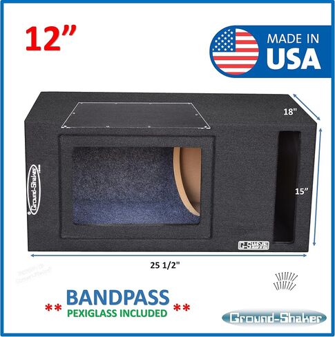12" Single Vented Slot Ported Bandpass Sub Box Subwoofer Enclosure Speaker Box Ground Shaker in Saudi Arabia