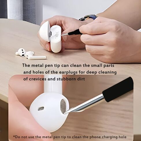 Cleaner Kit for Airpods,Earbuds Cleaning kit for Airpods Pro 1 2 3, Multi-Function Cleaning Tool with Brush for Wireless Earphones Bluetooth Headphones Camera and iPhone(White) in Saudi Arabia