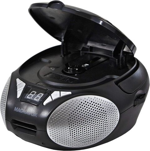 Magnavox MD6924 Portable Top Loading CD Boombox with AM/FM Stereo Radio in Black | CD-R/CD-RW Compatible | LED Display | AUX Port Supported | Programmable CD Player | in Saudi Arabia