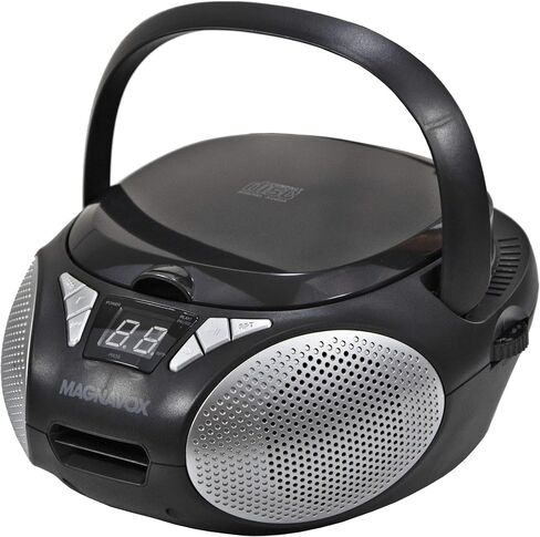 Magnavox MD6924 Portable Top Loading CD Boombox with AM/FM Stereo Radio in Black | CD-R/CD-RW Compatible | LED Display | AUX Port Supported | Programmable CD Player | in Saudi Arabia