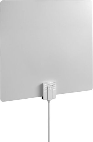 هوائي One For All Amplified HDTV لقنوات تلفزيونية مجانية 1080P 4K، نطاق استقبال طويل 60 ميلًا، معزز للإشارة الخارجية وكابل محوري بطول 10 أقدام، تصميم ثنائي اللون رفيع أبيض/أسود، موديل 14551 in Kuwait