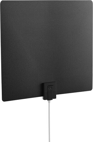 هوائي One For All Amplified HDTV لقنوات تلفزيونية مجانية 1080P 4K، نطاق استقبال طويل 60 ميلًا، معزز للإشارة الخارجية وكابل محوري بطول 10 أقدام، تصميم ثنائي اللون رفيع أبيض/أسود، موديل 14551 in Kuwait