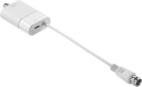 هوائي One For All Amplified HDTV لقنوات تلفزيونية مجانية 1080P 4K، نطاق استقبال طويل 60 ميلًا، معزز للإشارة الخارجية وكابل محوري بطول 10 أقدام، تصميم ثنائي اللون رفيع أبيض/أسود، موديل 14551 in Kuwait